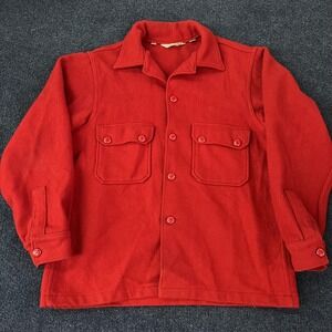 Vintage Boy Scouts Of America Jacket Mens 44 Red Wool Official Scout Outdoor